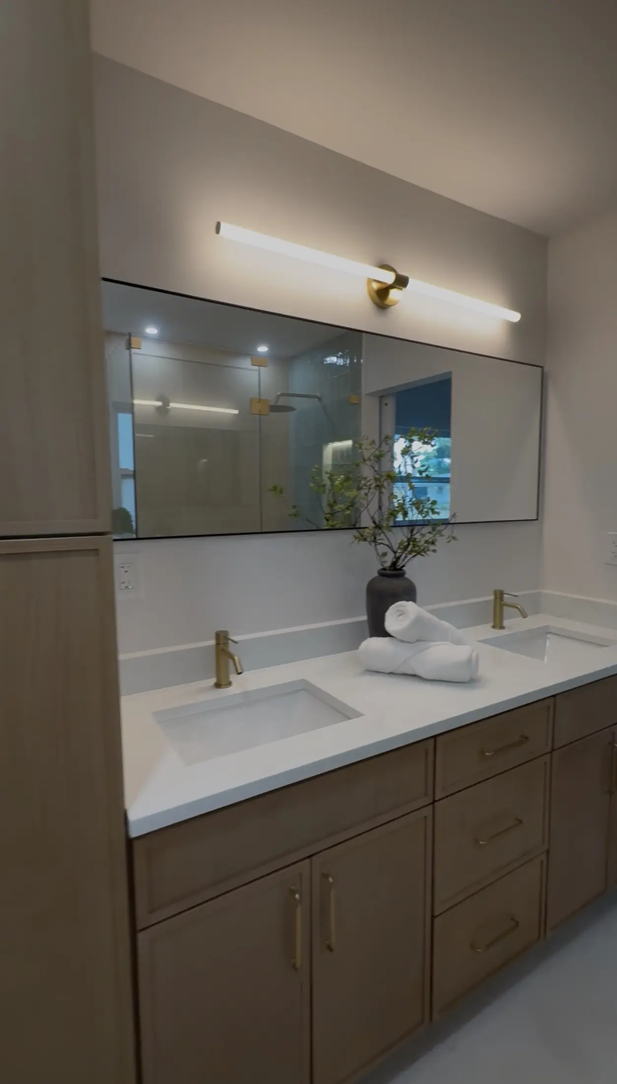 Moody spa bathroom designed and remodeled by CFN